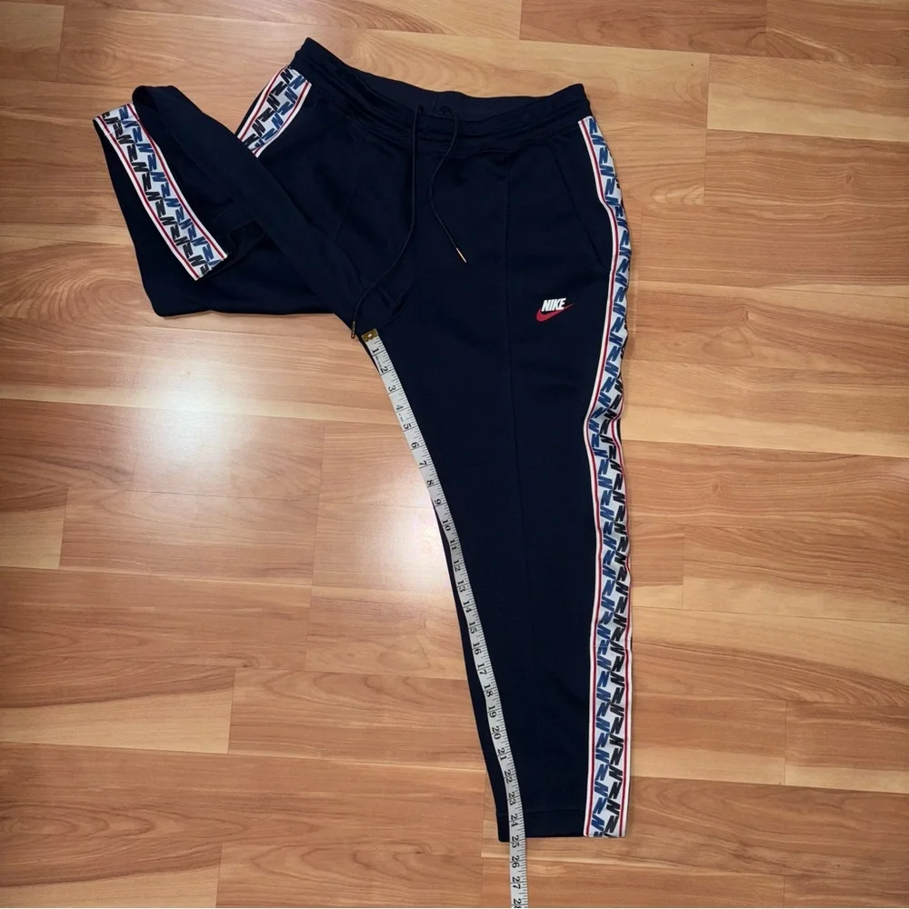 Nike Zeus Navy Joggers Track Pants W Taped Side Stripe Logo Medium Sporty 90’s